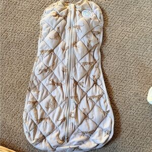 Cozy Quilted Baby Sleep Sack - Gray with Animal Print